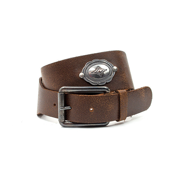 A-Zone Dames riem bruin met ornamenten