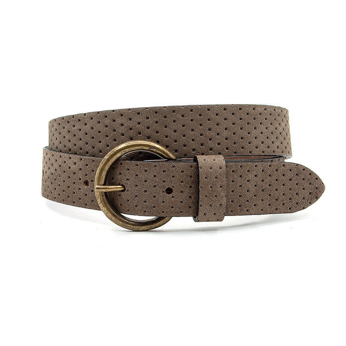 Thimbly Belts Leren kinderriem taupe