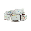 Dames riem lichtgrijs  met bloemenprint