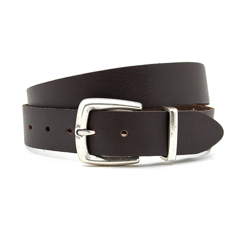 Thimbly Belts Dames jeans riem bruin met ijzeren passant
