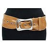 Thimbly Belts Dames nappa leren taille/heupceintuur okergeel