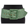 Thimbly Belts Dames taille/heupriem croco groen