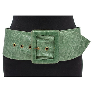 Thimbly Belts Dames taille/heupriem croco groen