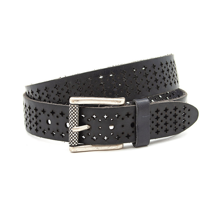 A-Zone Dames riem zwart met kruisjes patroon