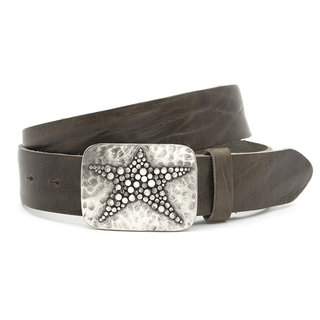 A-Zone Dames buckle riem bruin/groen