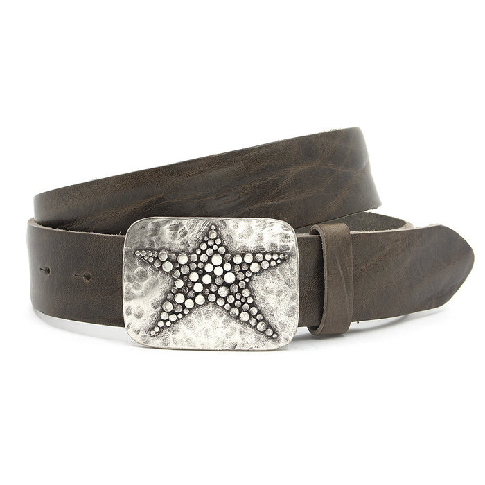 A-Zone Dames buckle riem bruin/groen