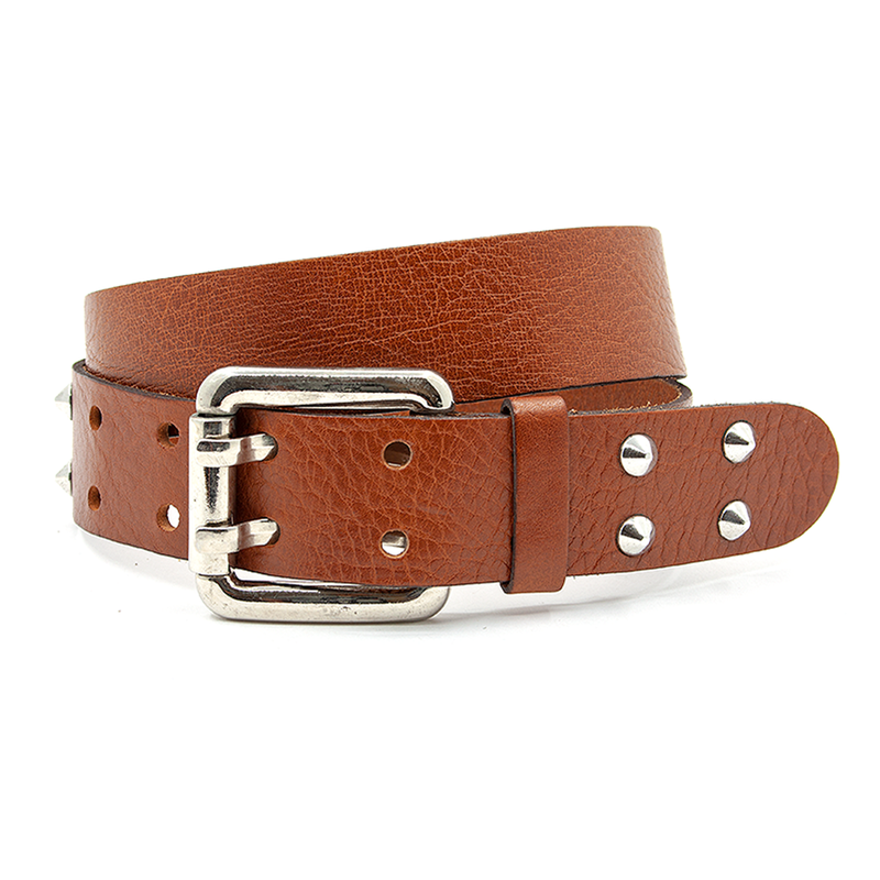 A-Zone Dames ceintuur cognac met studs
