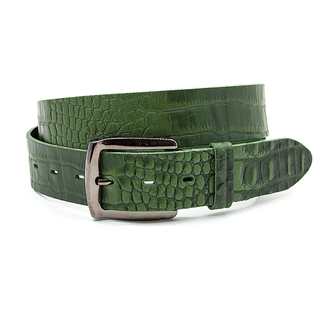 A-Zone Dames riem groen met crocoprint