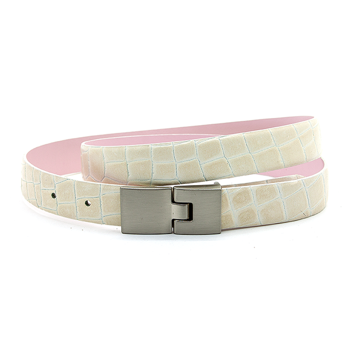 JV Belts Dames riem kroko beige