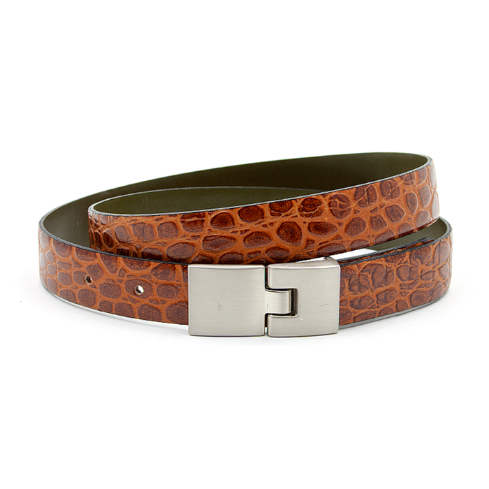 JV Belts Dames riem kroko cognac