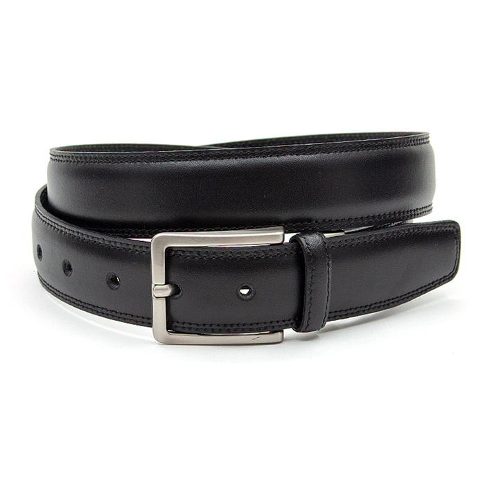 Riem heren/dames leer - zwart - Jeans riem - Taillemaat: 125 cm - exclusieve  heren