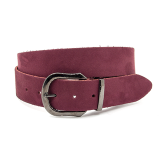 A-Zone Mooie bordeaux dames riem gemaakt van nubuck.