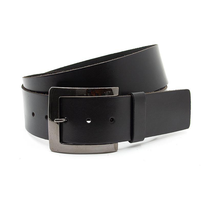 Thimbly Belts Brede leren heupriem zwart