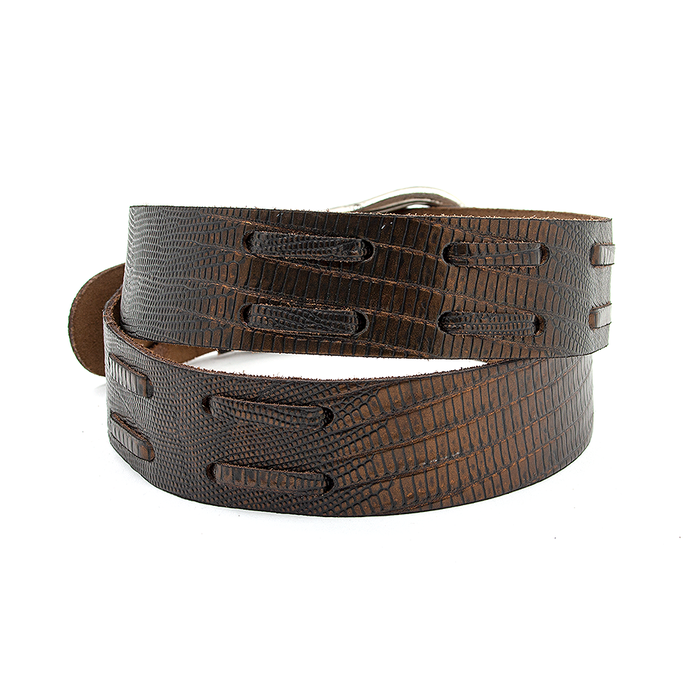 A-Zone Stoere jeansriem brons