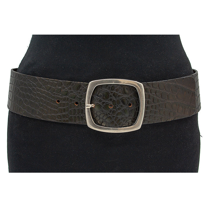 Thimbly Belts Brede bruin/groene heupriem