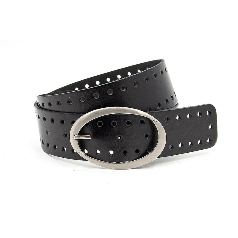 Thimbly Belts Damesceintuur zwart geperforeerd