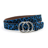 A-Zone Dames ceintuur zwart/blauw leopard