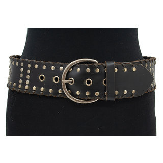 Thimbly Belts Dames heupriem zwart met nieten