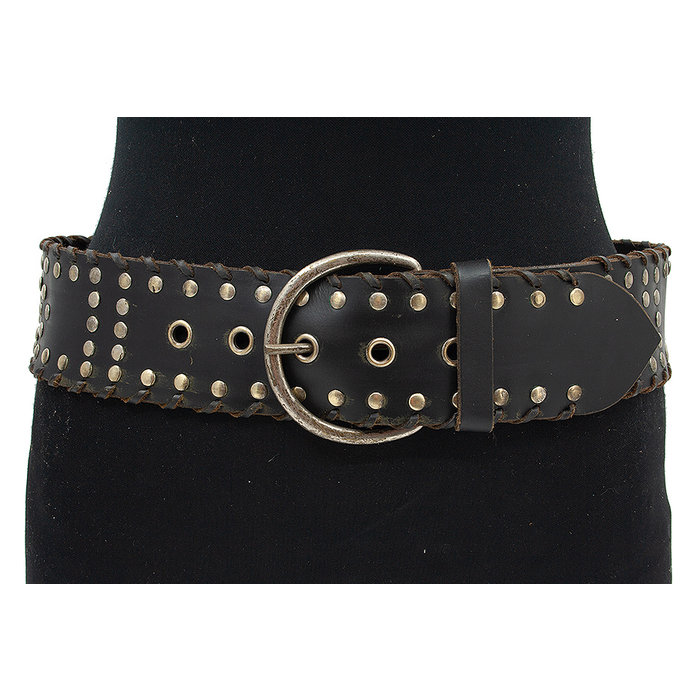 Thimbly Belts Dames heupriem zwart met nieten