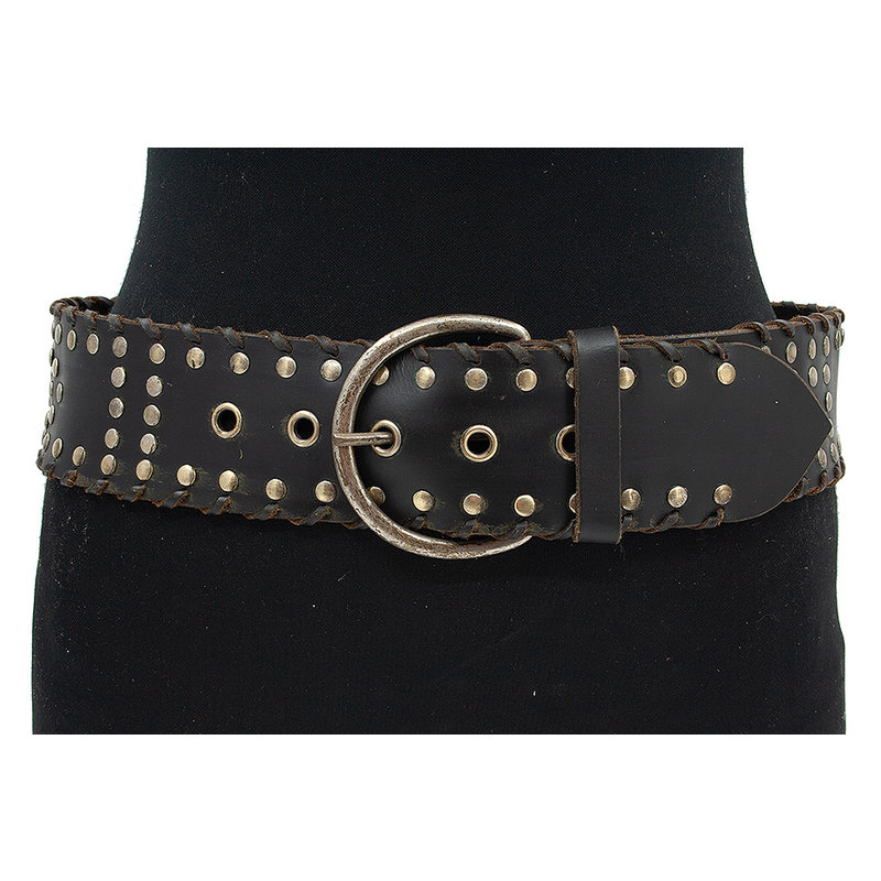 Thimbly Belts Dames riem zwart met nieten