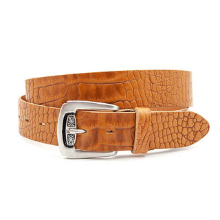 Thimbly Belts Cognac kleurige jeans riem croco