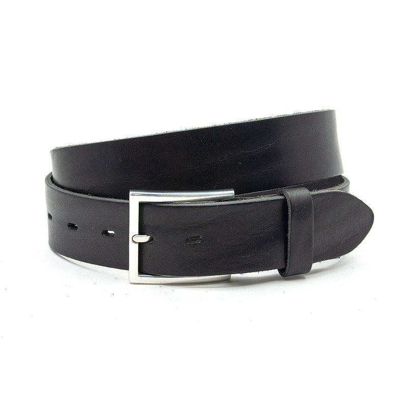 Thimbly Belts Jeans riem zwart geplooid leder