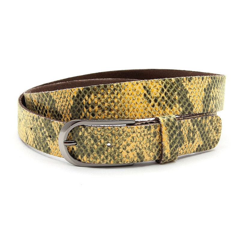 A-Zone Dames ceintuur geel python