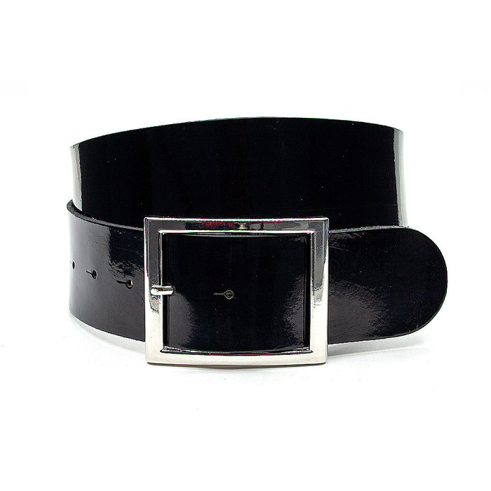 Thimbly Belts Zwart lak dames riem