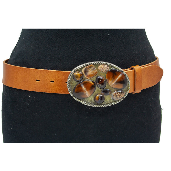 Thimbly Belts Stoere jeans riem cognac