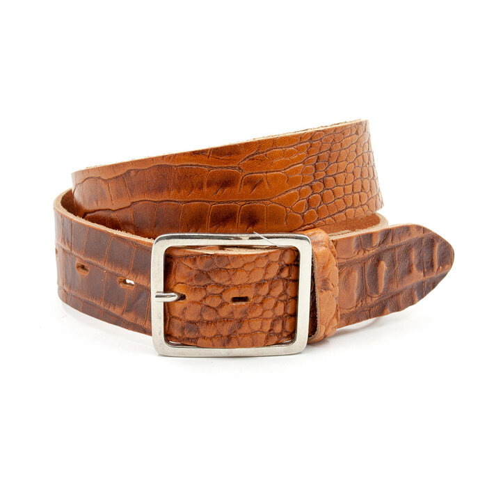 Thimbly Belts Jeans riem cognac croco