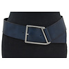 Dames brede heupriem donkerblauw leer
