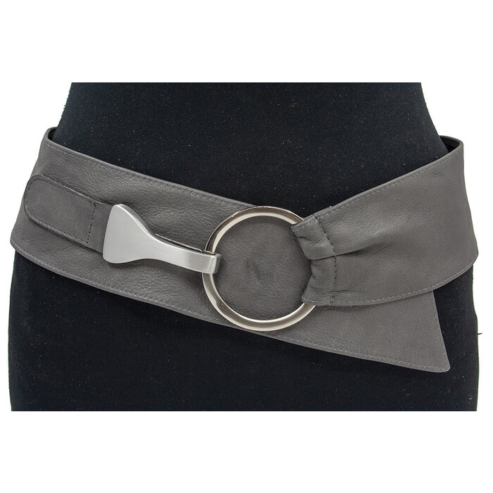 A-Zone Afhang ceintuur donkergrijs nappa leder
