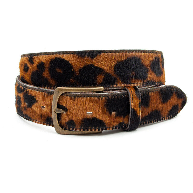 A-Zone Dames riem terra/zwart luipaard print