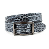 Dames riem zwart/zilver kroko