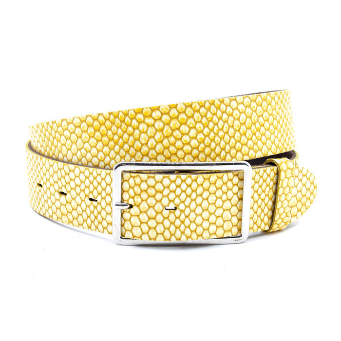 Thimbly Belts Dames riem geel honingraat