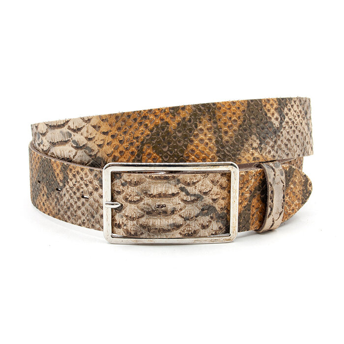 Thimbly Belts Dames riem bruin slangen print