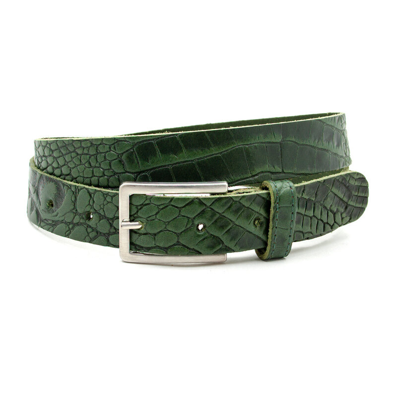 Thimbly Belts Dames riem groen croco
