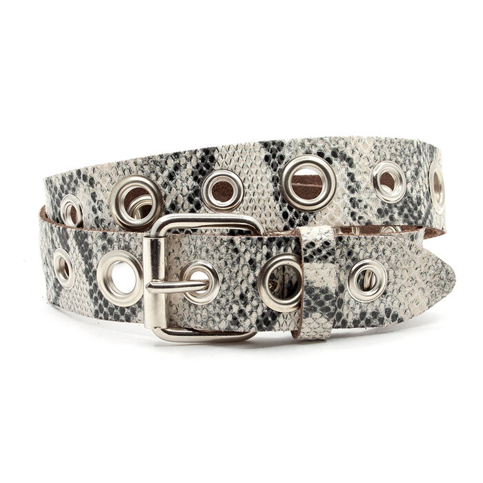 Thimbly Belts Dames riem wit/zwart python