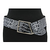 Thimbly Belts Dames brede heupriem zilver/zwart