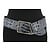 Dames brede heupriem zilver/zwart croco