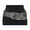 Thimbly Belts Dames brede heupriem donker zilver