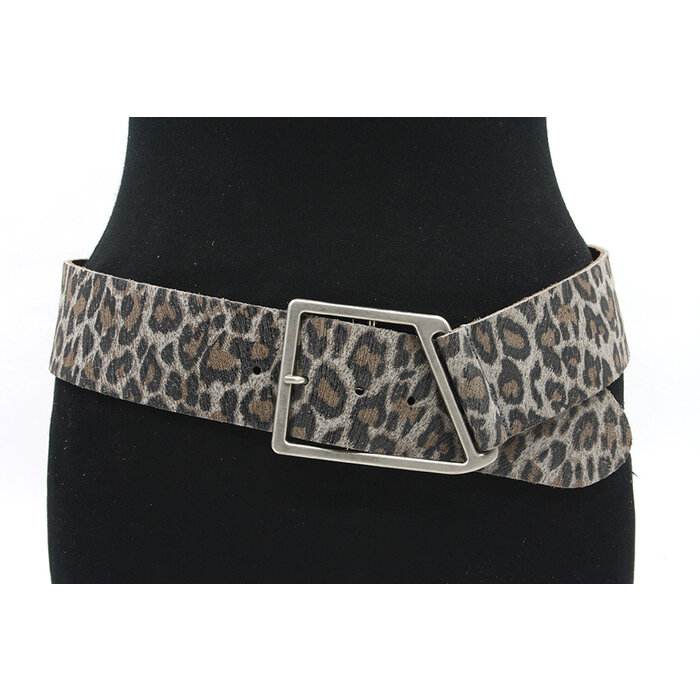 Thimbly Belts Dames brede afhangriem leopard look