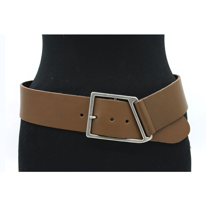 Thimbly Belts Dames brede afhangriem tabak