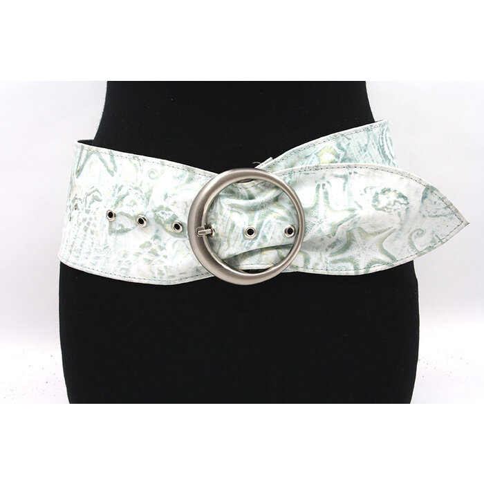 A-Zone Dames nappa heupriem wit/zeegroen