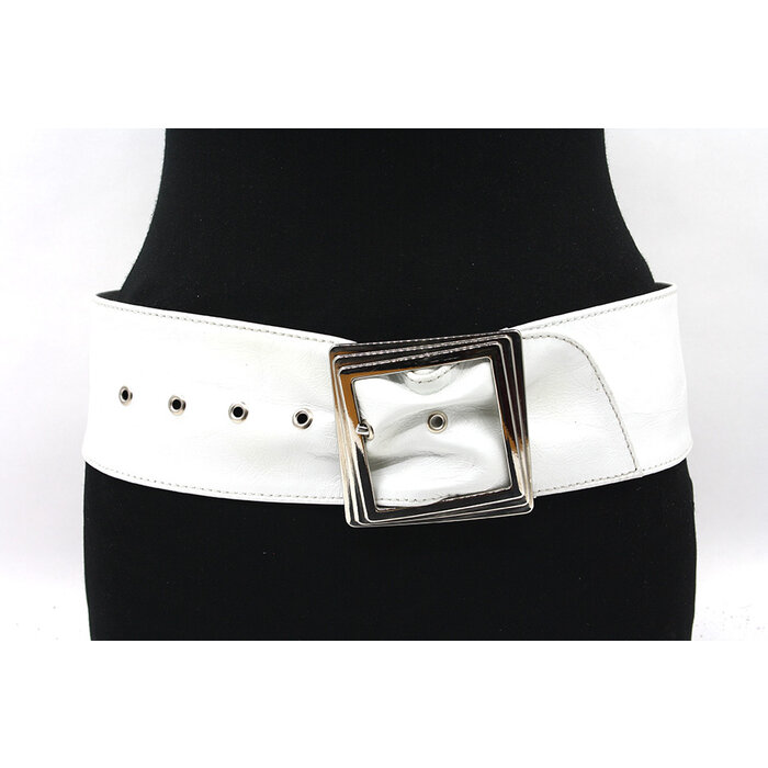 A-Zone Dames nappa heup/taille riem wit