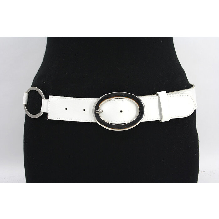 A-Zone Dames heupriem wit met ringen