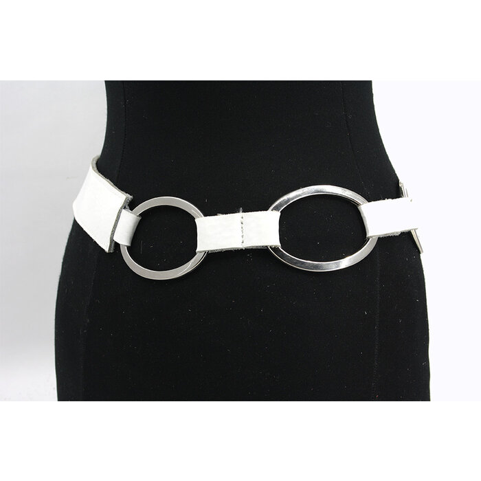 A-Zone Dames heupriem wit met ringen
