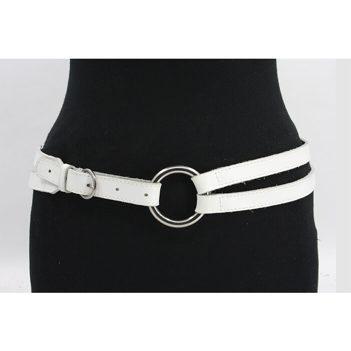 A-Zone Dames afhangriem wit met ringen