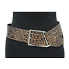 Dames brede afhangriem brons/zwart croco