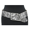 Thimbly Belts Dames brede afhangriem grijs slang